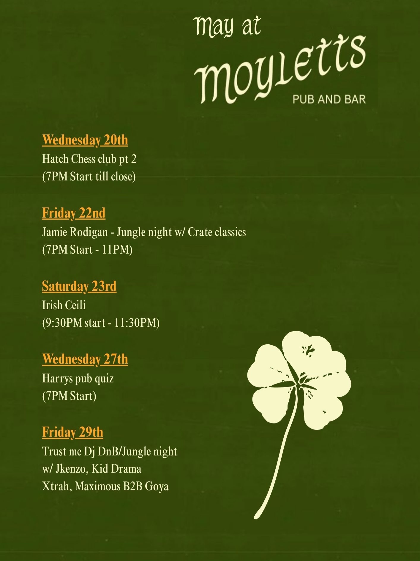 May at Moyletts at Moylett's