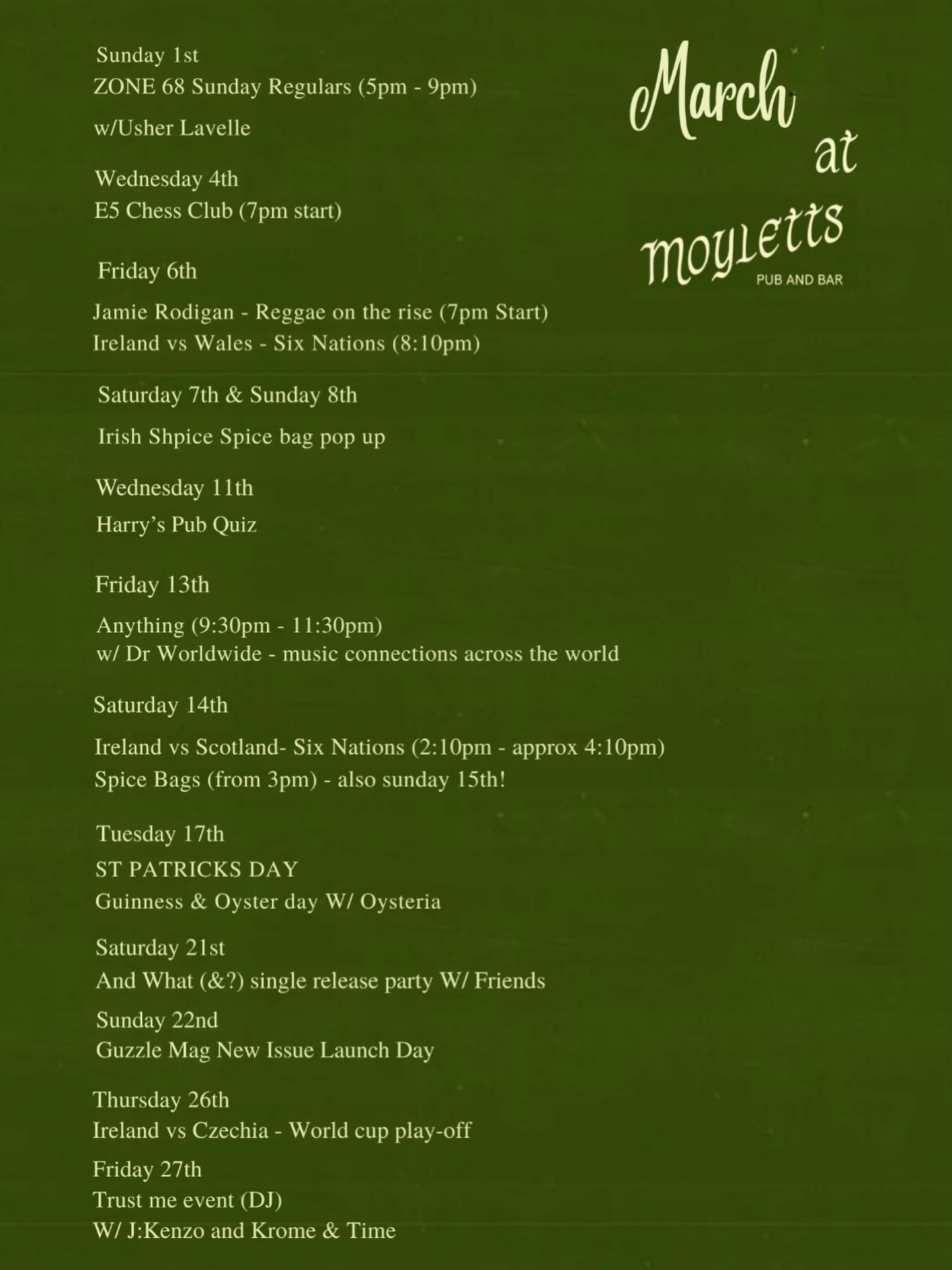 March at Moyletts at Moylett's
