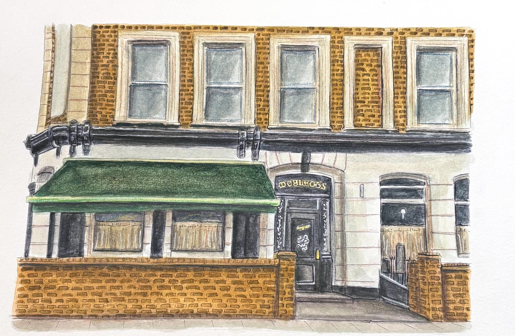 A watercolour of Moylett's, 181 Clarence Road